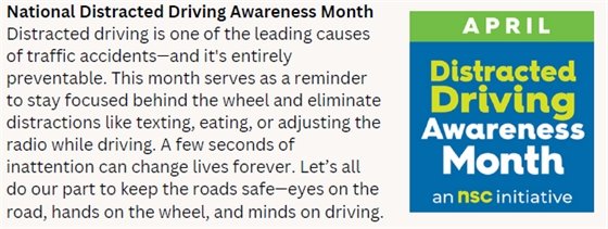 Image National Distracted Driver Awareness Month