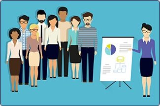 Graphis of adults at a business meeting