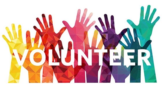 Volunteer graphic with hands raised