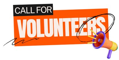 Call for Volunteers with a megaphone (PNG)