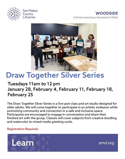 Flyer Draw Together Silver Series at Library