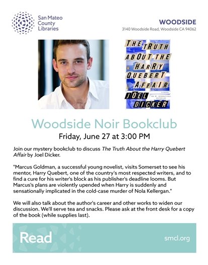Library Flyer - Woodside Noir Bookclub