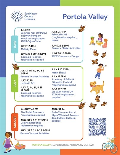 Portola Valley Library Summer Events