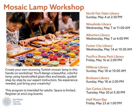 Mosaic Lamp Workshop Flyer