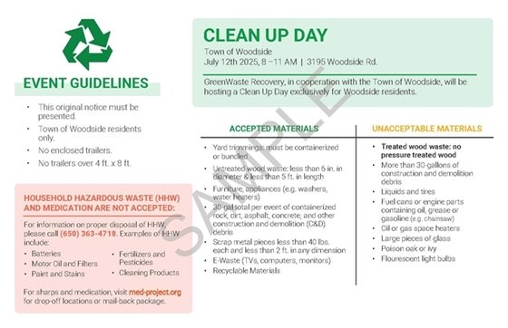 Sample Postcard Town Clean Up Day