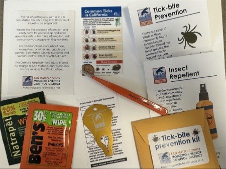Photo of Items Included in a Tick Bite Prevention Kit