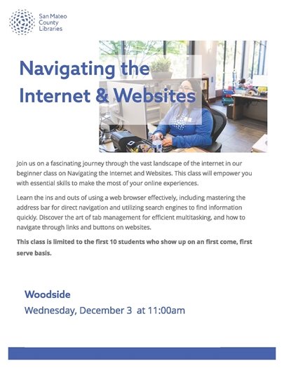 Library Flyer - Navigating the Internet