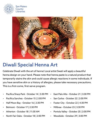 Library Flyer - Diwali Special Henna Art