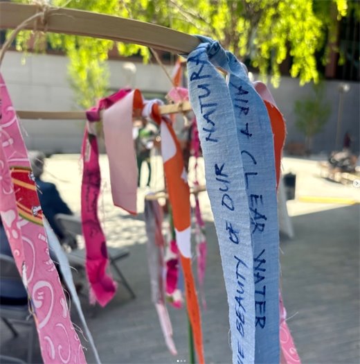 Photo of Climate Ribbon Installation at 500 County Center