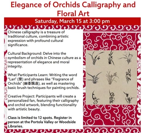 Orchids Calligraphy Workshop Flyer