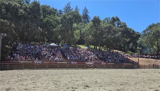 Photo Woodside Junior Rodeo Crowd in Grandstands