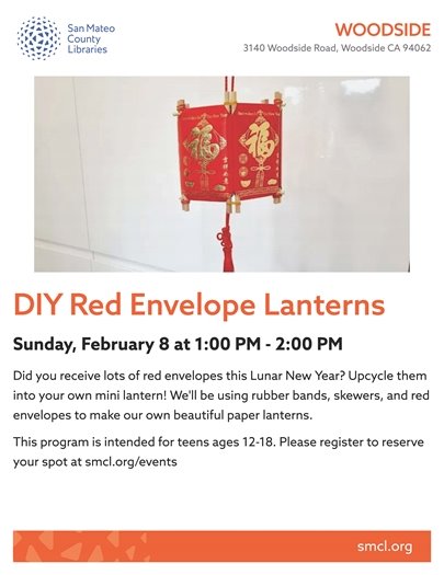 Library Flyer - DIY Red Envelope Lanterns