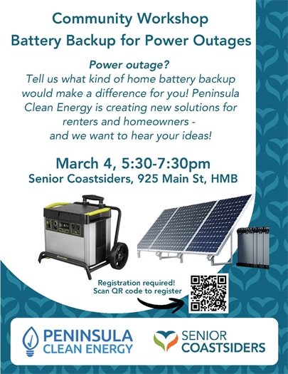 Flyer - PCE Community Workshop on Battery Backup