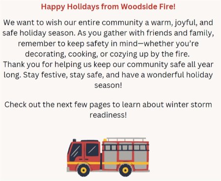 Thank you from Woodside Fire Note