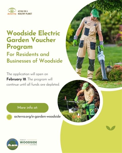 Woodside Electric Garden Voucher Program Flyer Pre-Launch