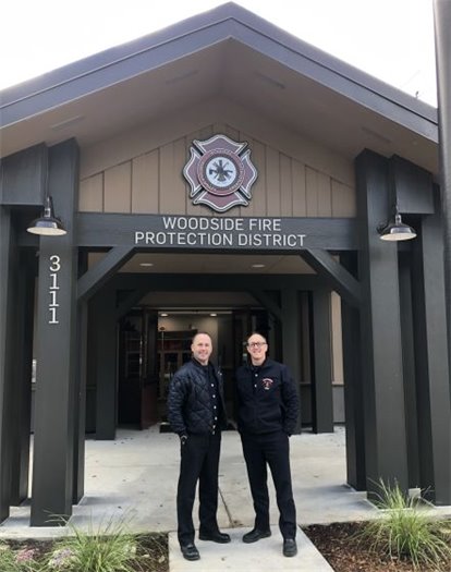 Photo of Chief and Deputy Chief in front of Station 7