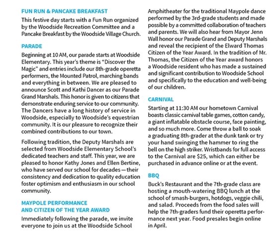 May Day Parade Flyer Schedule