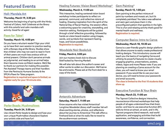 Library Flyer - March Calendar